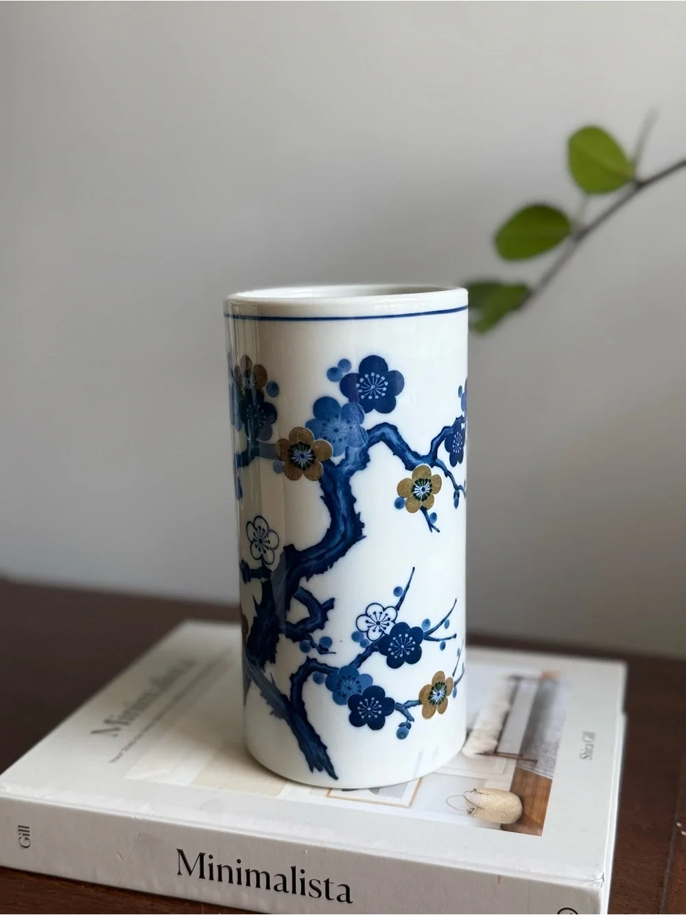 Blue and White Floral Porcelain Vase